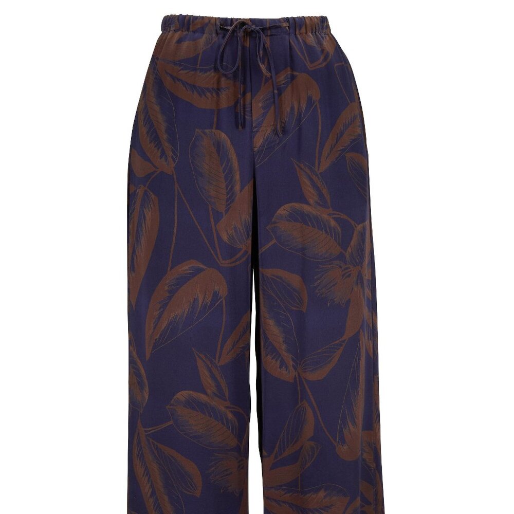 Vince Palm Leaf Luxury Silk Pants + Top